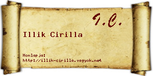 Illik Cirilla névjegykártya